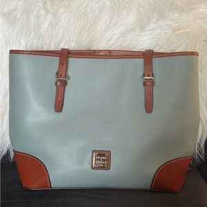 Dooney & Bourke structured leather tote in robin egg blue